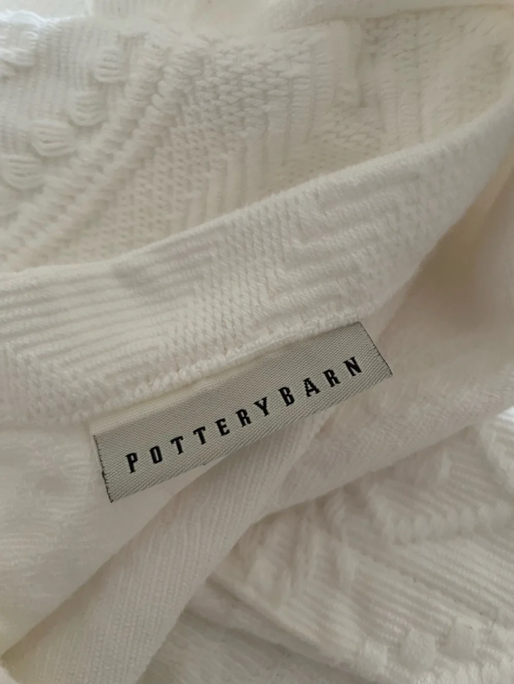 Pottery Barn Euro sham cushion cover off white jacquard XL